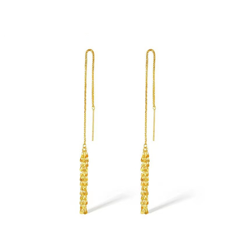 18k 골드 피닉스 테일 이어 와이어