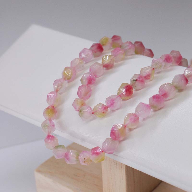 A String Diameter 8mm Natural Stone Chalcedony Irregular Geometric Faceted Jewelry Accessories Beads display picture 7