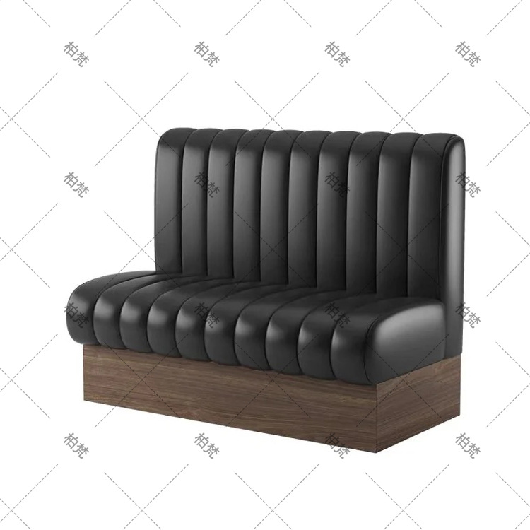 Almacenamiento sofá de madera sólida sofá curva de forma especial contra la pared cafetería cadena de tiendas restaurante comercial exclusivo transfronterizo