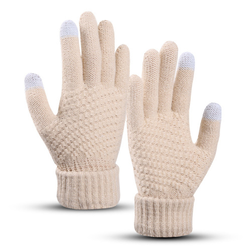 Cross-border hot selling knitted hat scarf gloves three-piece set knitted imitation cashmere wool scarf hat set manufacturer