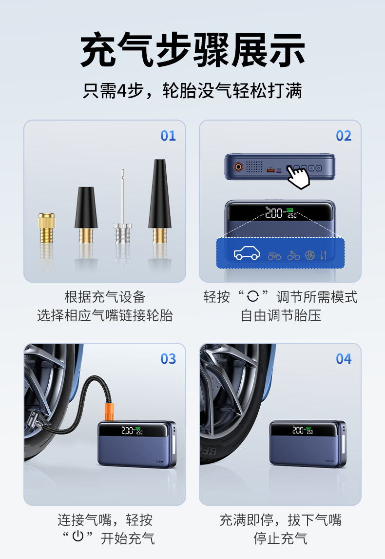 [N33] Car Emergency Power Supply, Car Air Pump, Air Blower All-In-One Machine, Battery Jump Starter, Charging and Inflating