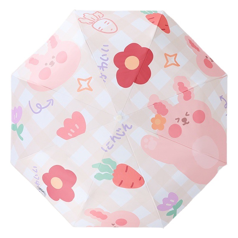 Paraguas de sol protección solar linda lluvia de dibujos animados paraguas de doble uso femenino paraguas plegable automático estudiante paraguas de sol dibujos animados Masculino