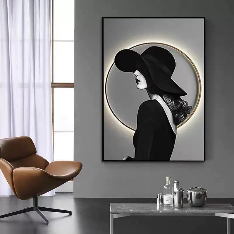 Декоративная живопись для прихожей, современный коридор, проход, подвесная картина, рамка из алюминиевого сплава, декоративная живопись для гостиной, красота 80120