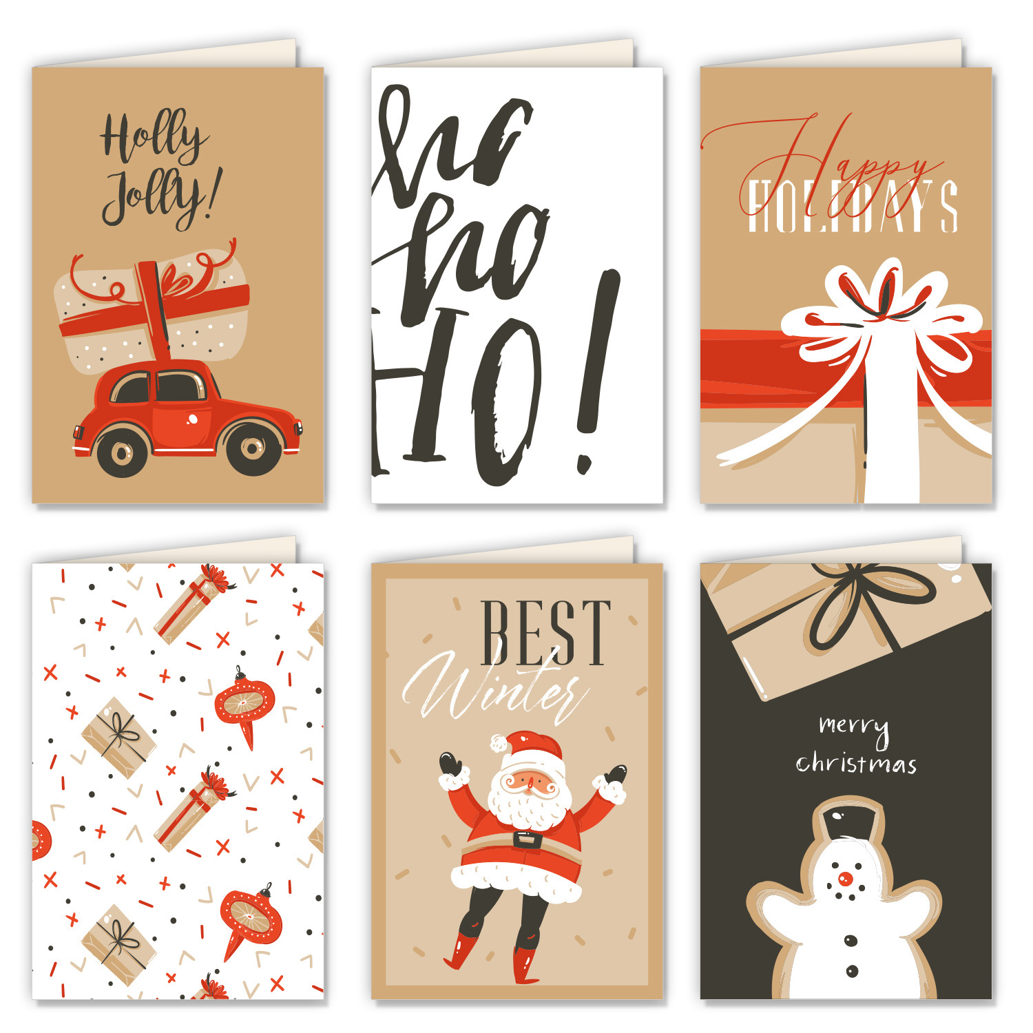 1 Piece Quantity Party, Street Occasion Christmas Cartoon Style Animal Party Street Card