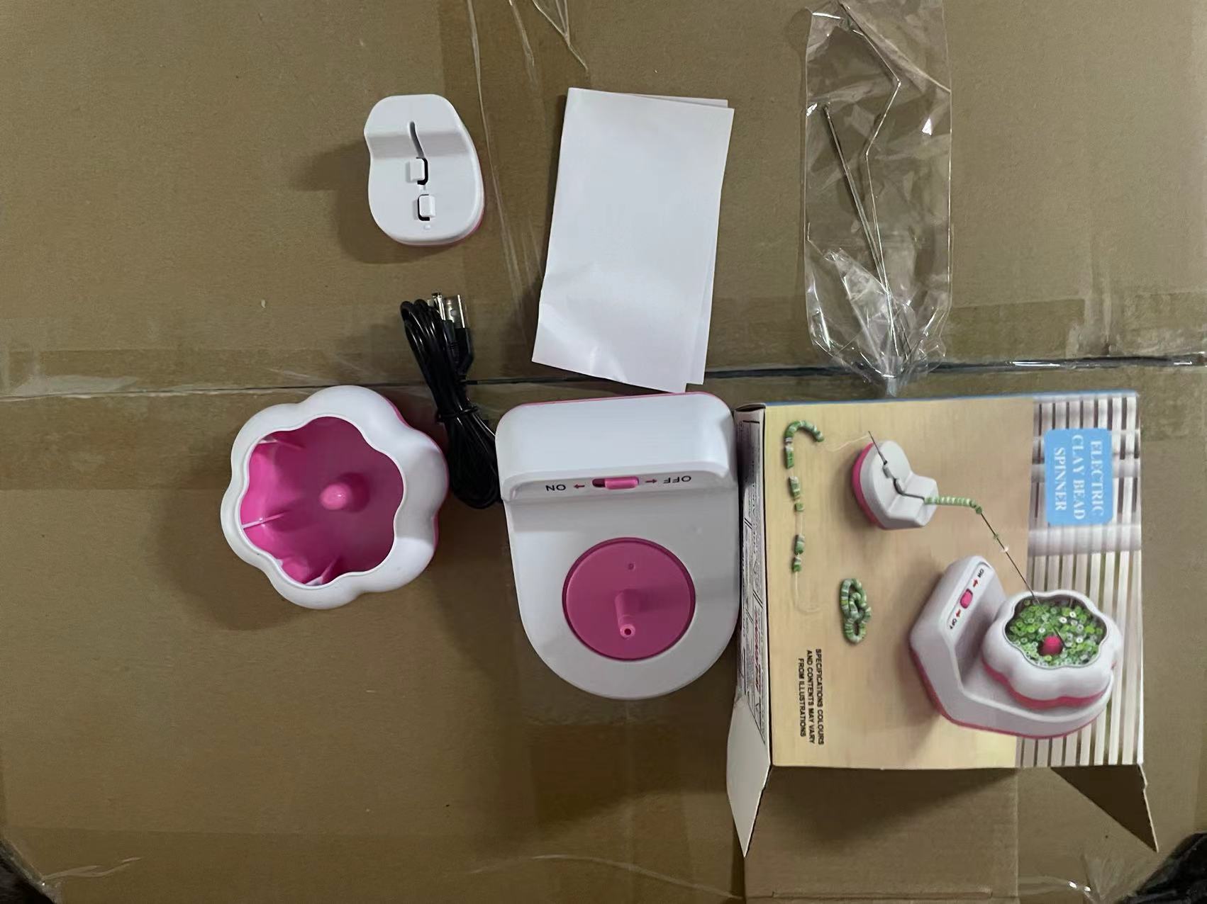 Máquina de abalorios automática eléctrica Tazón de abalorios DIY Máquina de abalorios hecha a mano Herramienta de abalorios de cerámica blanda Máquina de abalorios de cuentas de arroz