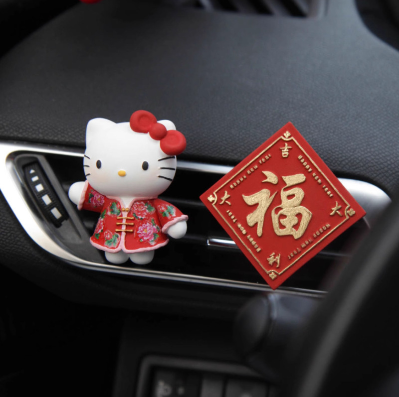 手作りキティ猫富の神車のアロマセラピー空気出口ディフューザー石香水フレグランス車のインテリア装飾装飾品|undefined