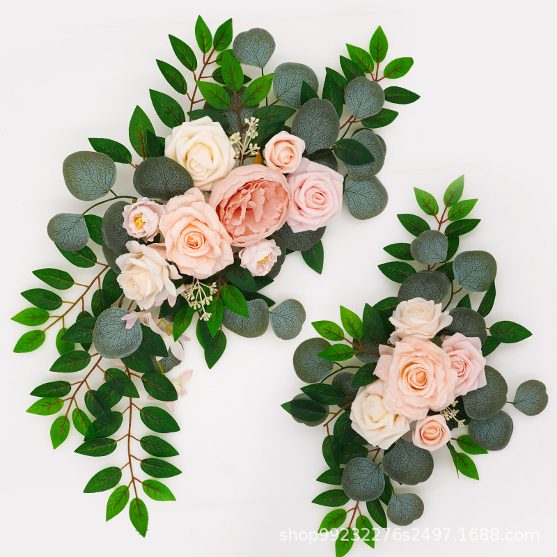 Venta caliente transfronteriza boda flor artificial Bienvenido flor signo flor Mesa flor fotografía decoración boda suministros fábrica al por mayor