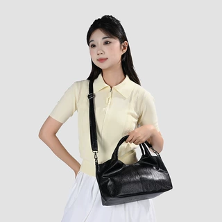 跨境恒庚新款小众手提包菜篮子单肩斜挎包包女潮时尚高级感水桶包
