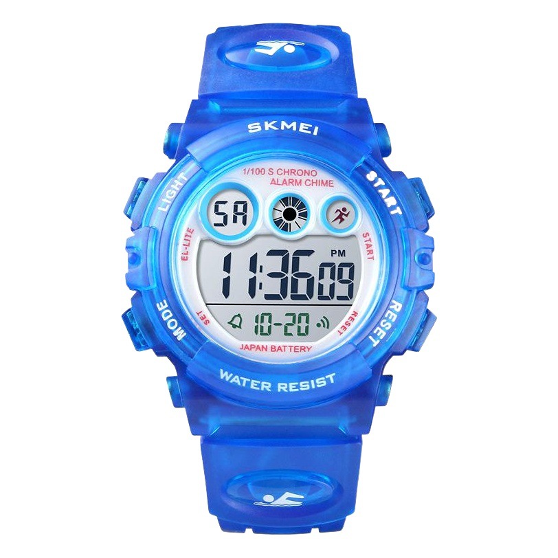 Skmei Amazon popular multi-funcional impermeable reloj para niños colorido LED luminoso transparente estudiante reloj electrónico al por mayor