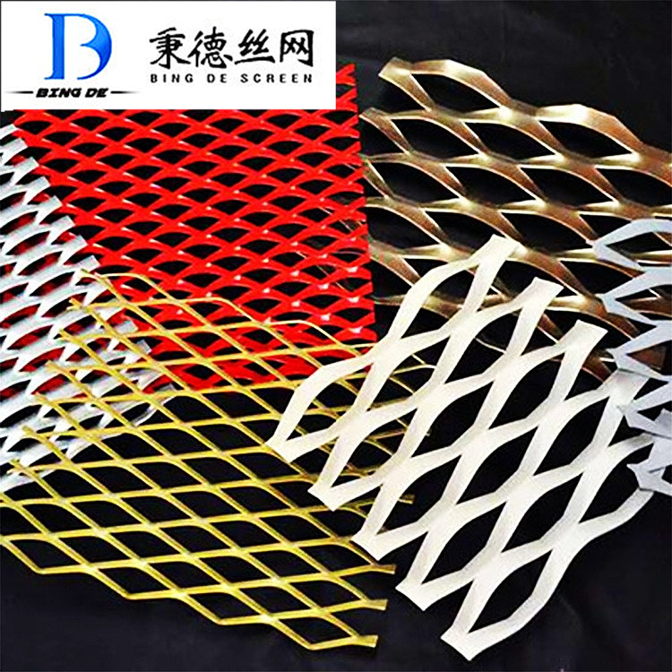 幕墙装饰网铝板不锈钢菱形拉伸网镀锌板喷塑菱形孔钢板网