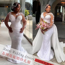 2023新款速卖通外贸婚纱礼服批发 非洲跨境新娘结婚鱼尾厂家货源