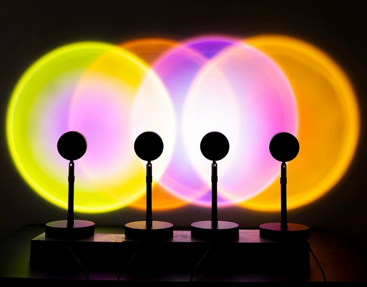 Sunset lamp sliding light sunset light net red light sunset lamp LED floor lamp