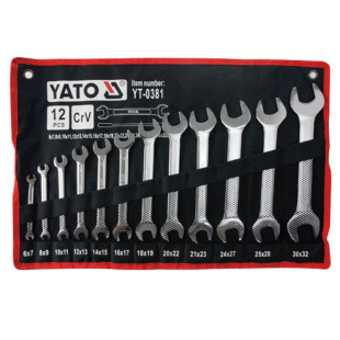 YATO YT-0381 Double Opening Wrench Set Stable Wrench Chrome Vanadium Steel 12-piece Set 6-32mm