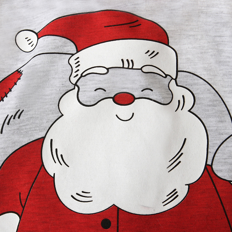 Boys And Girls Spring And Autumn Santa Claus Gray Long-sleeved Top + Trousers + Hat Three-piece Suit Children's Clothing_voghion.com