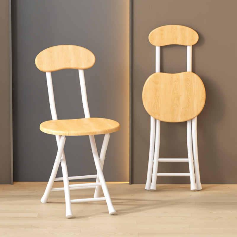 Silla plegable, taburete, silla para el hogar, mesa de comedor, taburete alto, taburete redondo pequeño, banco de respaldo con correa de caballo, simple y portátil