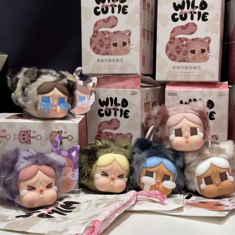 国境を越えた新製品 CRYBABY ヒョウ猫シリーズ ビニールぬいぐるみペンダント キーホルダー ブラインドボックス ギフト|undefined