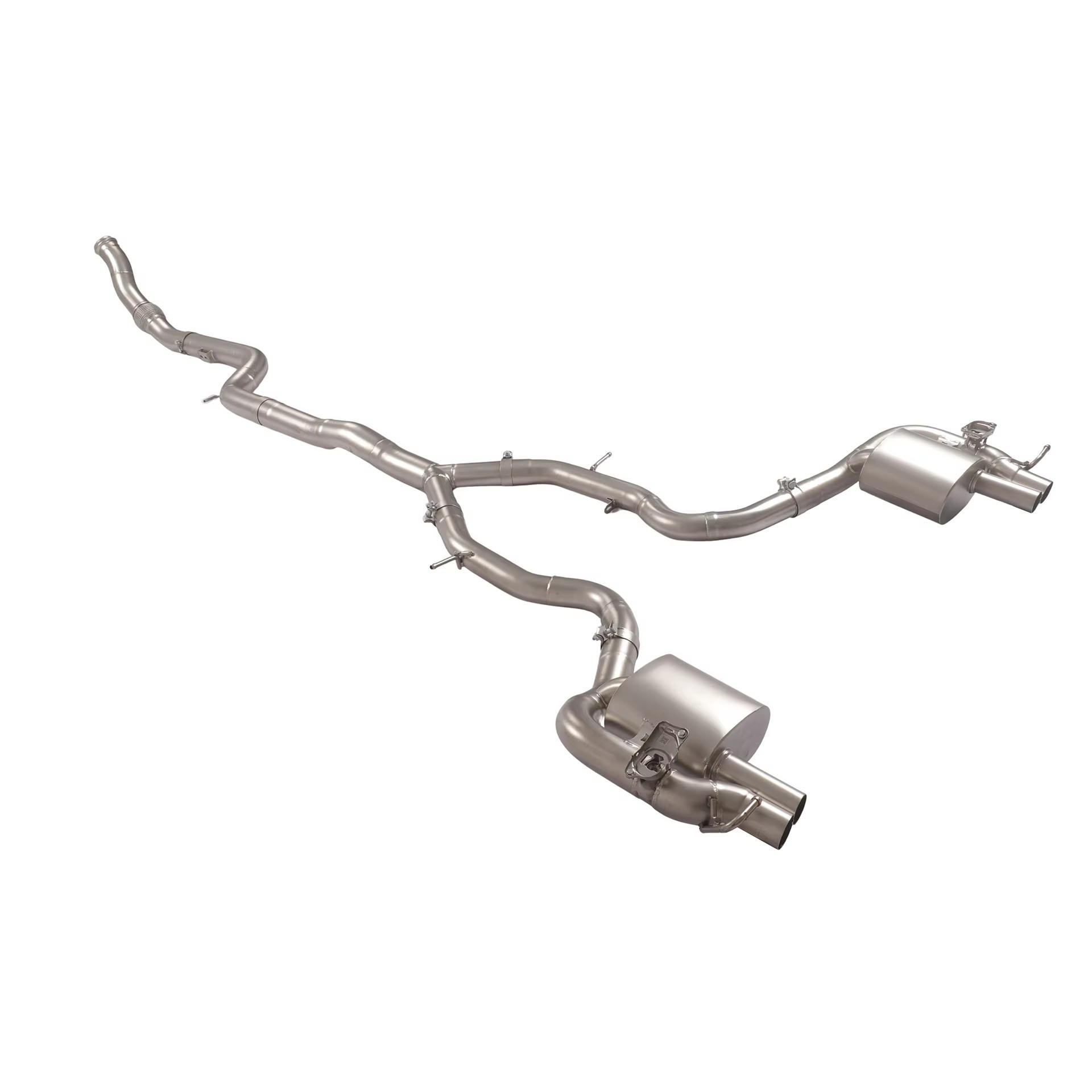 Suitable for Mercedes-Benz CLE53 3.0T, double-sided four-outlet (no tips) and dual-valve mid-tail section exhaust pipe