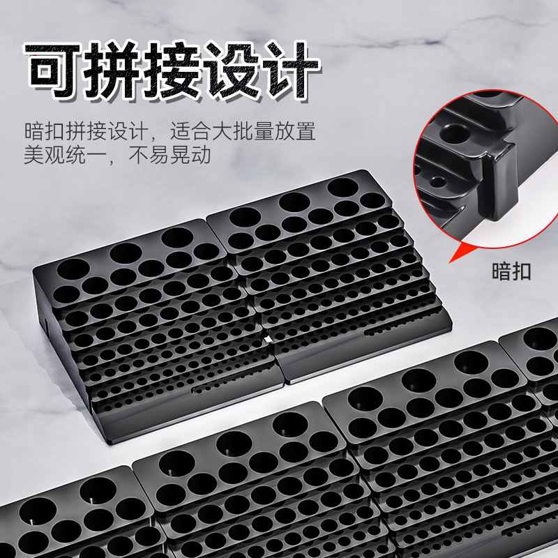 Caja de almacenamiento de fresador de herramientas CNC giratoria portátil engrosado abs caja de almacenamiento de fresador de broca negra