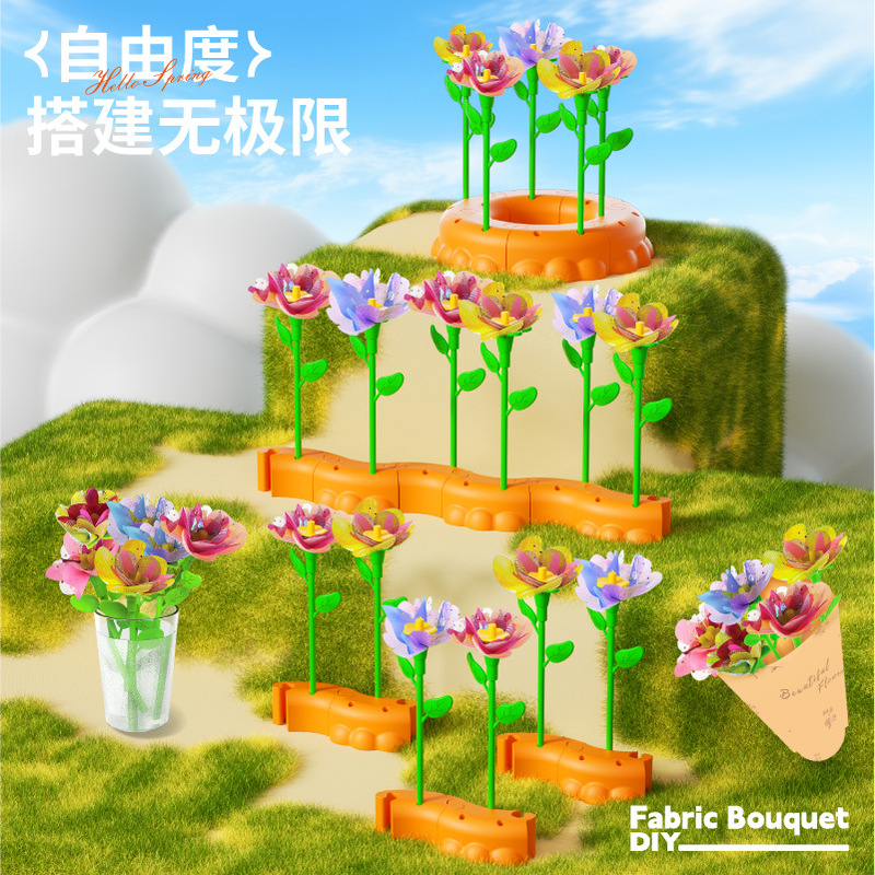 跨境亚马逊DIY手工蘑菇压花机花朵玩具仿真制作女孩织物花束玩具|undefined