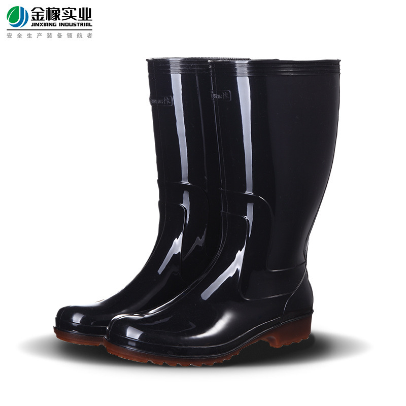 金橡PVC雨鞋006中高筒女式雨靴厨房防滑水鞋户外日用防水橡胶雨靴