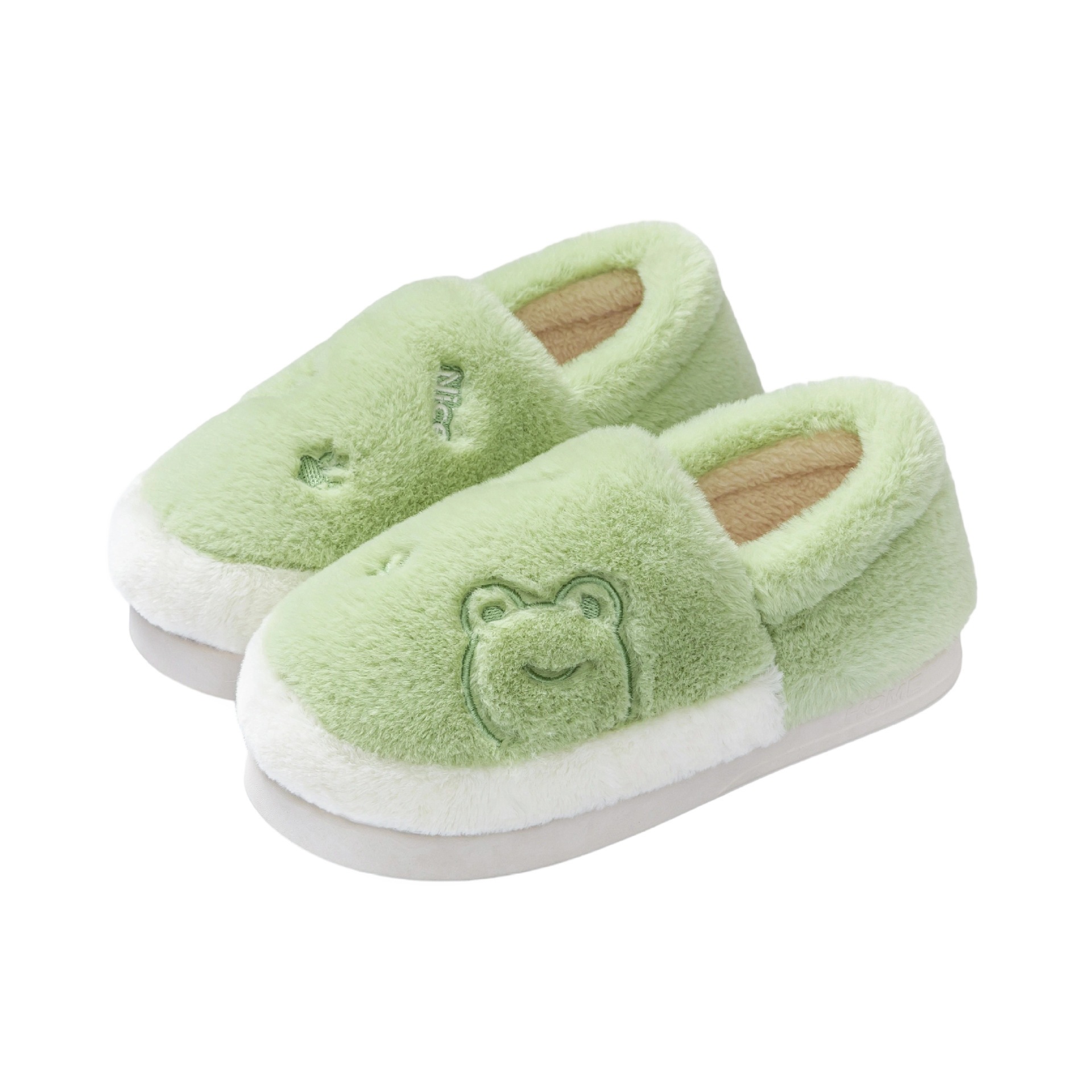 Otoño e invierno cartón de dibujos animados rana tacon zapatillas de algodón para hombres y mujeres en el hogar de peluche grueso antideslizante calentamiento suave pareja interior zapatos de algodón image 5
