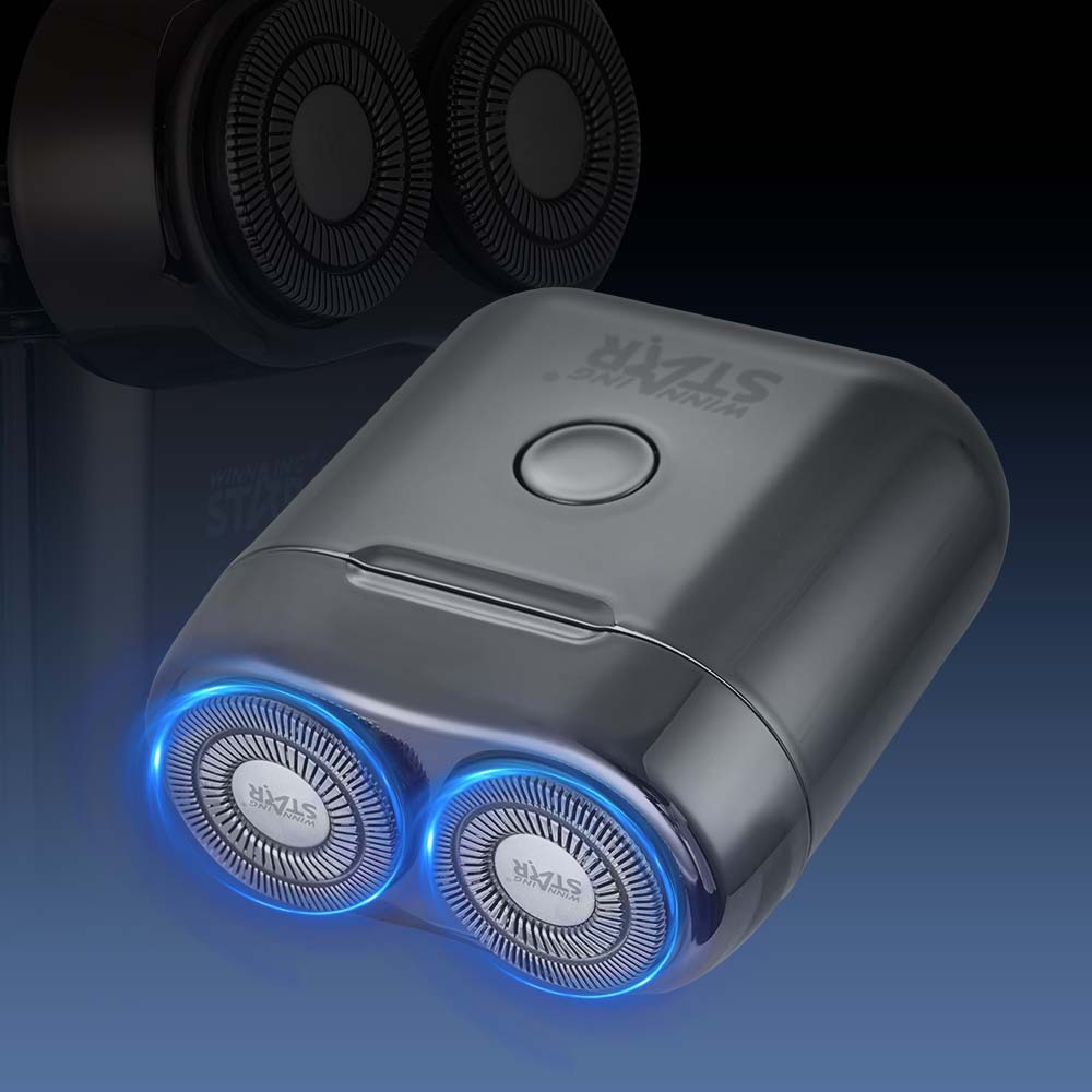 Winning Star Cross-border hogar TYPE-C carga pequeña portátil 2 cabezales impermeable afeitadora eléctrica