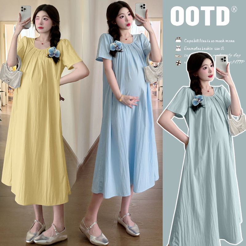 Pregnant women summer dress 2024 new summer fashion thin cool dress long maternity dress maternity dress Pregnant women summer dress 2024 new summer fashion thin cool dress long maternity dress maternity dress