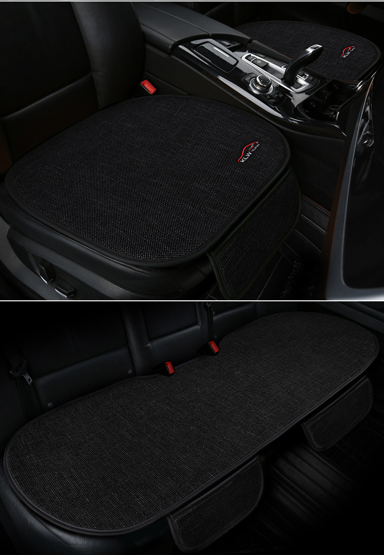 Fabric Four-Season Universal Car Seat Cushion, Breathable Cotton and Linen Seat Cushion, Universal Three-Piece Set, Wholesale and Dropshipping