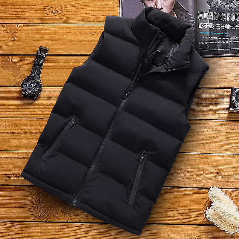 New K-style thickened warm vest, sleeveless, plus size cotton vest, casual, commuting, simple and comfortable, suitable for outerwear, men's.