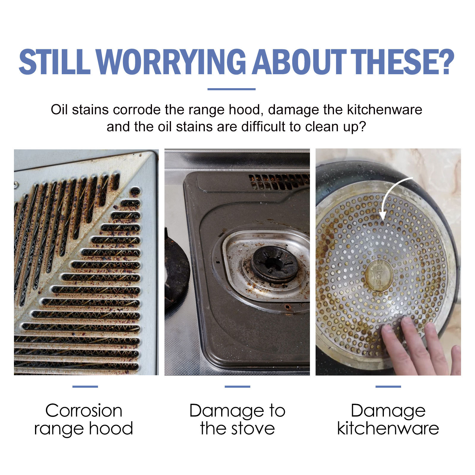 Jaysuing Multi-functional Cleaning Powder for Kitchen Heavy Oil Stains, Cleaning Kitchen Utensils, Rust Removal Stove, Range Hood Cleaning