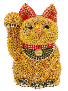 Seleccione estrictamente la bolsa de cena de diamantes de gato rico, bolsa de diamantes de metal hueco de dibujos animados para la fiesta de animales.