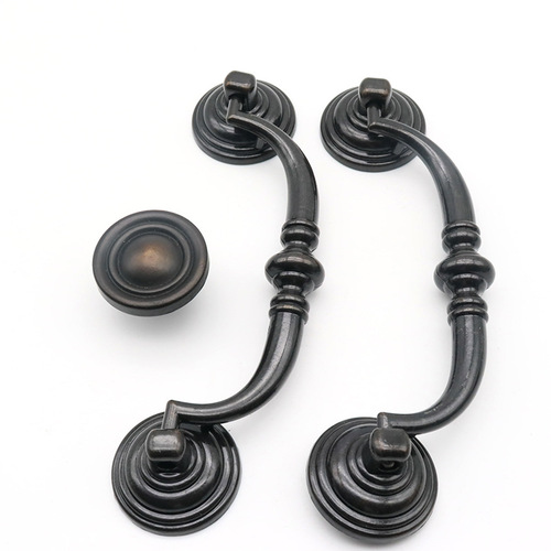 Zhufa ZUFFA zinc alloy handle double hole handle furniture hardware drawer cabinet door American antique cabinet handle