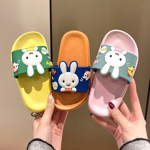 Children's slippers for summer girls and babies, cute indoor household children's bath non-slip soft bottom parent-child boys' slippers