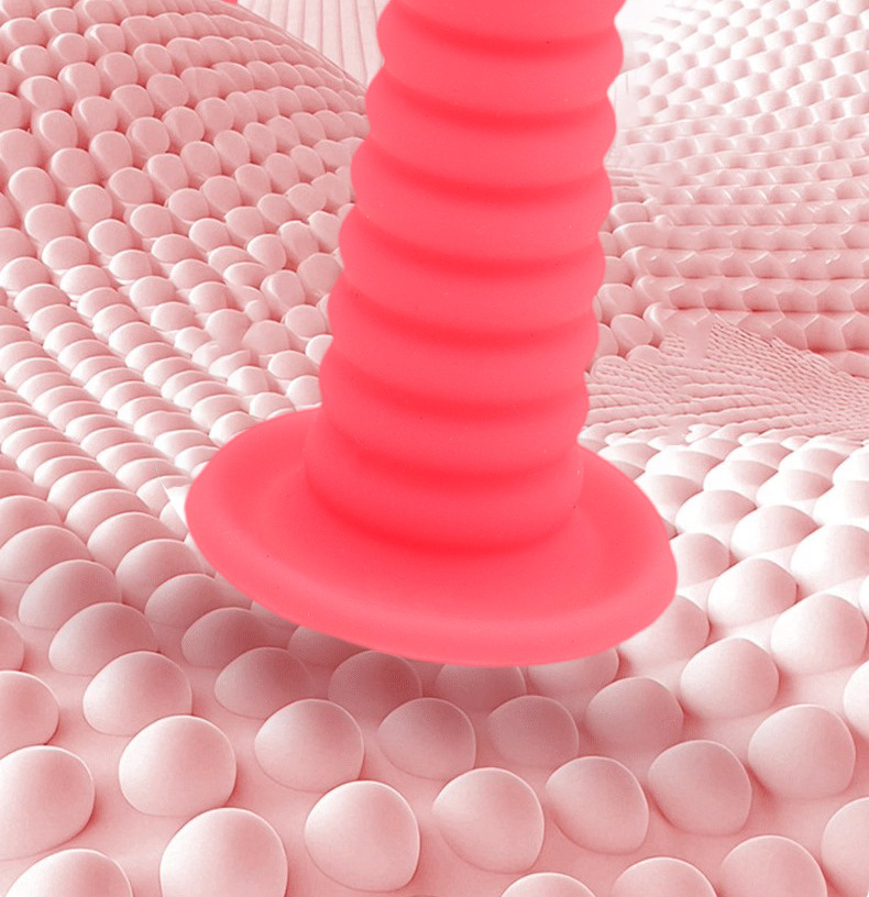 Liquid Silicone Anal Plug with Suction Cup, Textured Large Size, Manual Prostate Toy — detail image 6