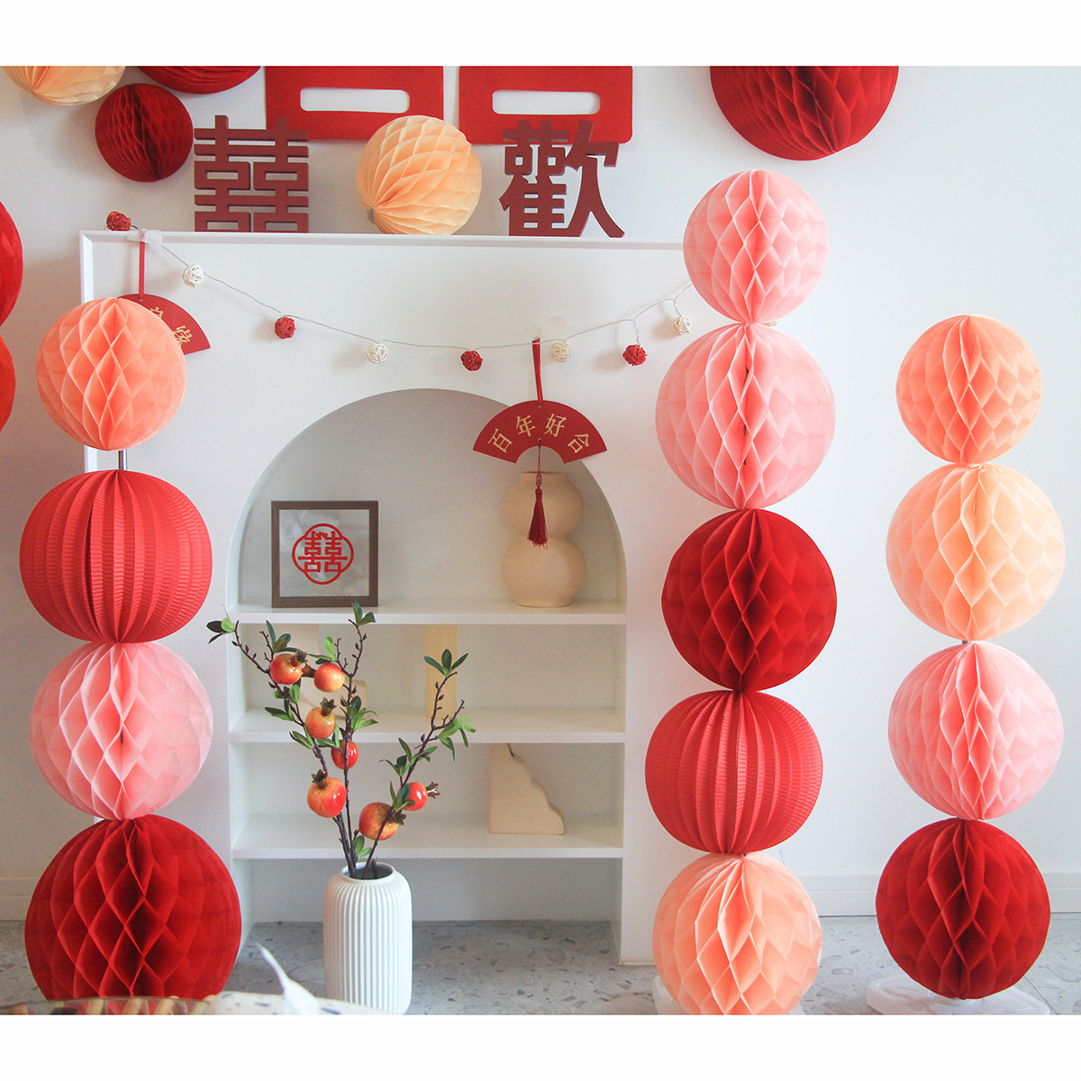 Nueva decoración de la casa Bola de panal adornos de Boda boda habitación diseño traje ceremonia de boda panal bola decoración Fondo pared