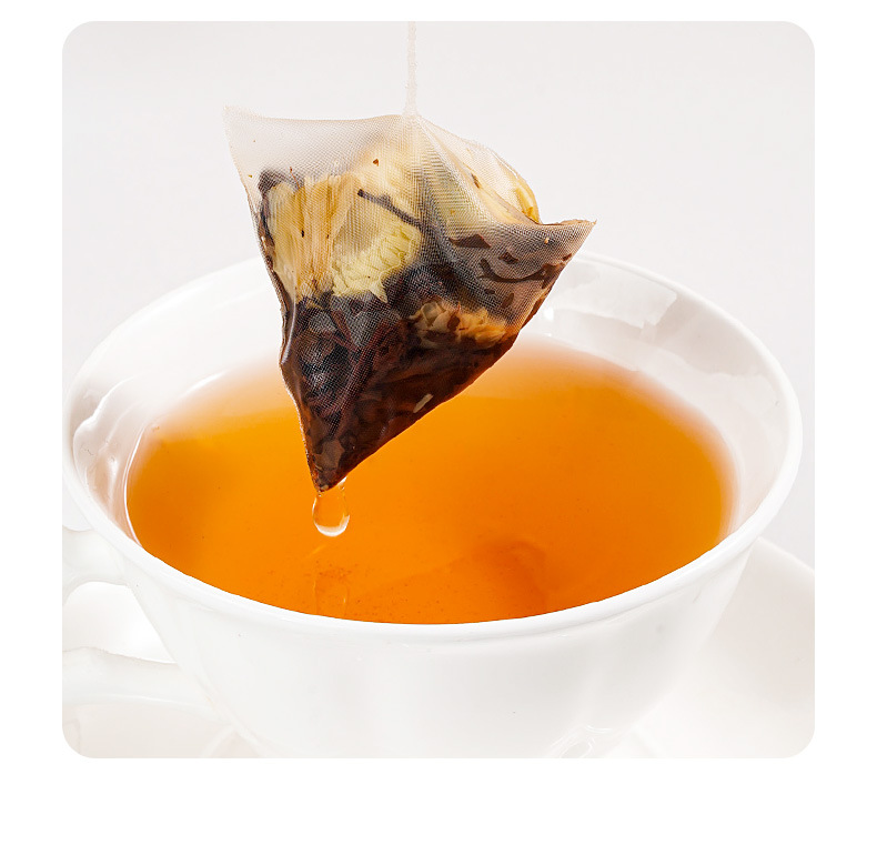 Chrysanthemum Black Tea Pyramid Tea Bags Ju Hua Hong Cha 150g 50 Bags Sugar Free Cold Brew Herbal Tea preparation