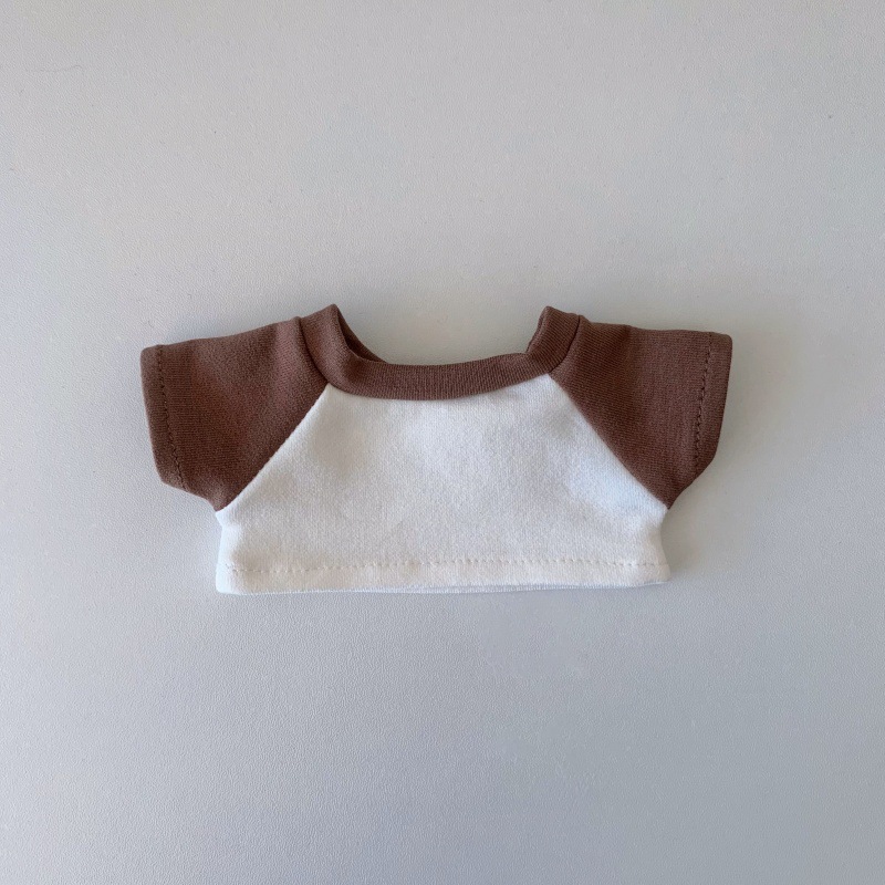 卸売ベビー服 10cm15cm20cm コットンドールコントラストカラーマッチング Tシャツラブブ服はロゴを追加できます|undefined
