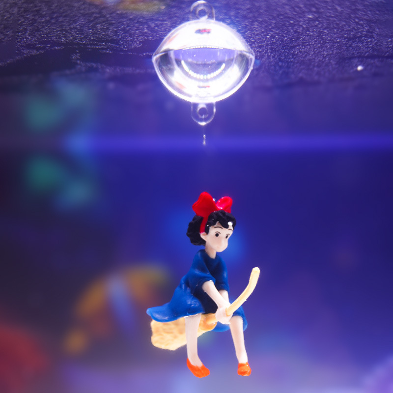 Pequeño diablo pececillo paisaje decoración ornamental pecera buceo pecera pequeña hada bola transparente personaje azul hombre gordo