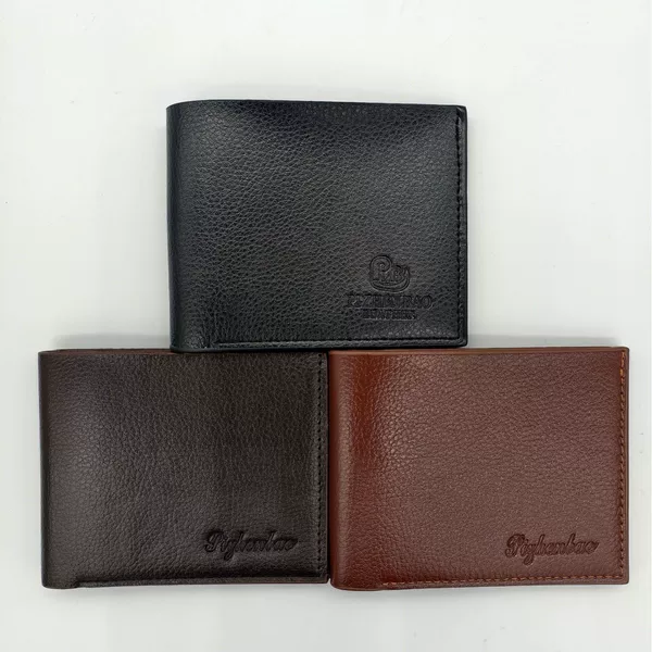 Young Men's Short Wallet, Litchi Pattern Imitation Leather Texture, Business Casual Multi-Color Wallet