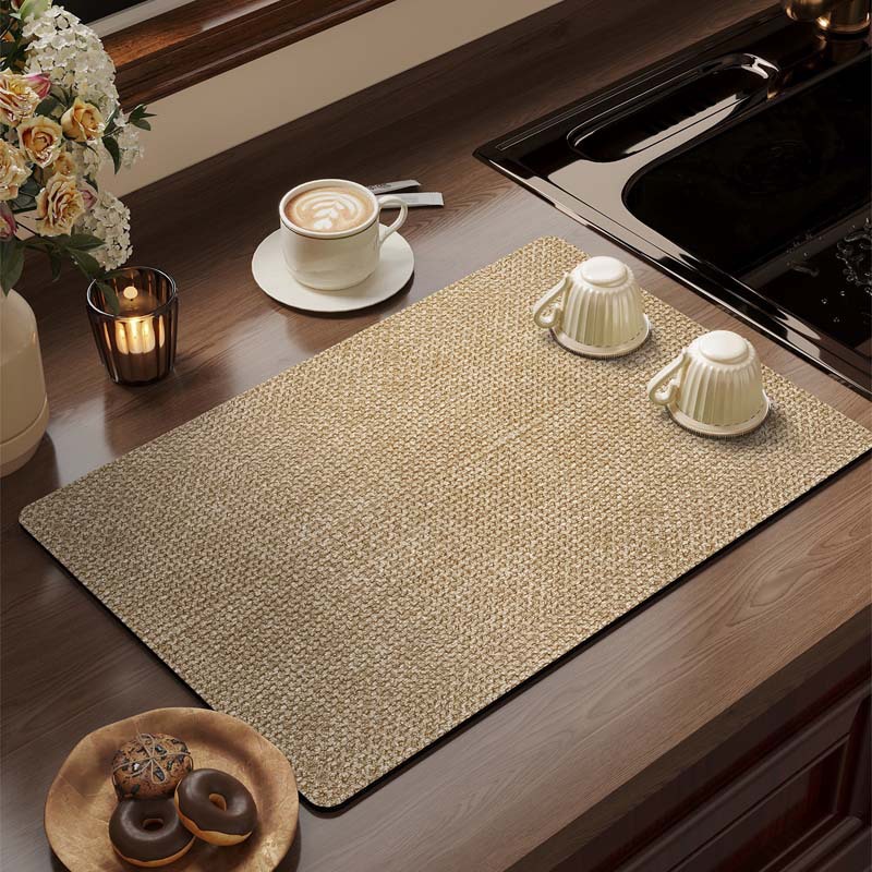 Cocina transfronteriza esterilla de drenaje simple color sólido fácil de cuidar esterilla de absorción de agua de barro de diatomeas cocina casera esterilla de aislamiento antideslizante