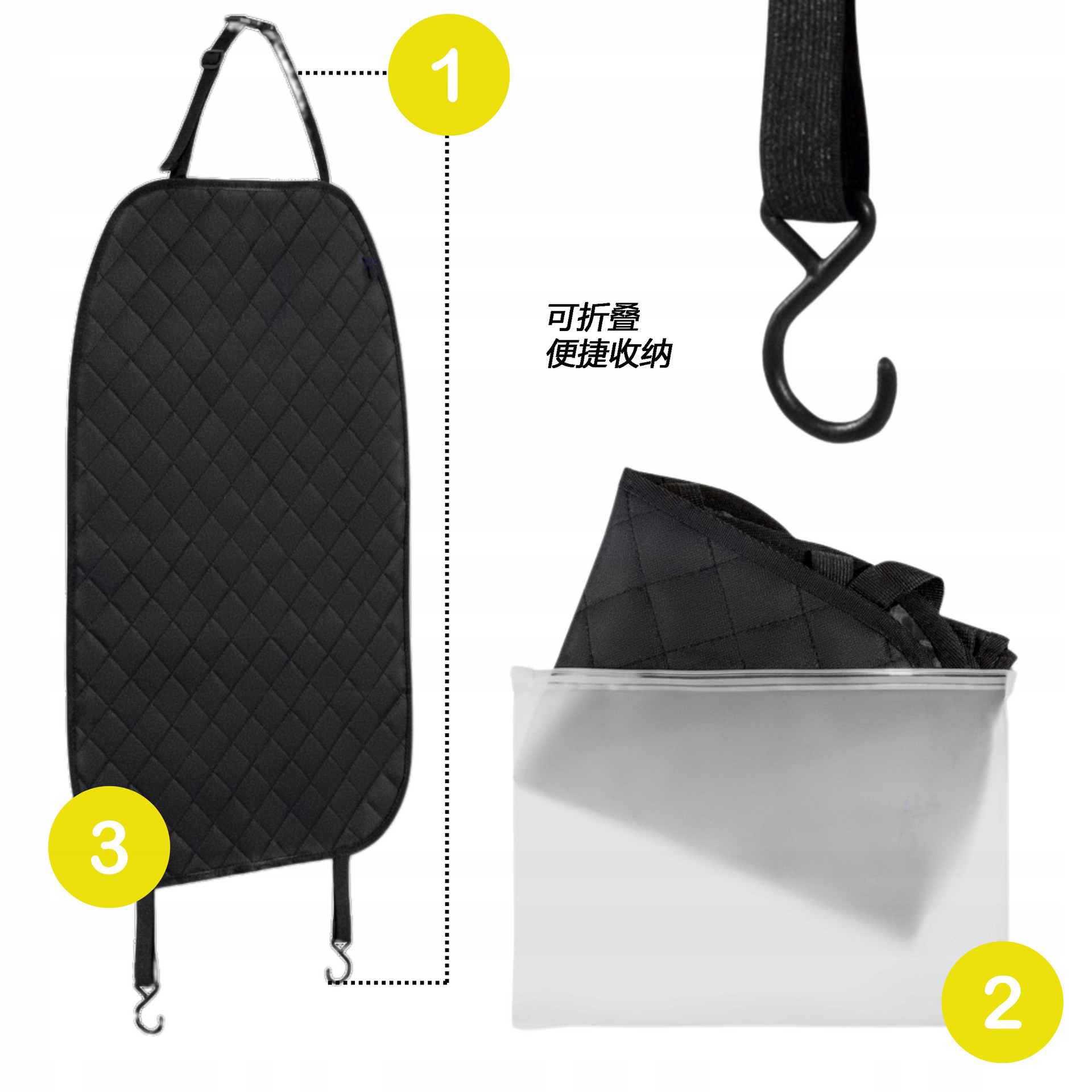 Car Anti-Kick Pad, Seat Back Protection Pad, Backrest Protective Pad, Rear Seat Car Anti-Wear and Anti-Dirt Pad