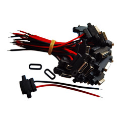 USB Type-C 2-Position Soldered Waterproof Mother Connector with Injection Molded Stand-Up Screw Hole, IPX5-7 Waterproof Charging Connector