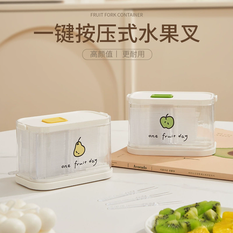 Коробка для фруктовых шпажек с выдвижным механизмом, многофункциональный органайзер, одноразовая коробка для зубочисток, фруктовые шпажки, бамбуковые шпажки с коробкой для хранения.