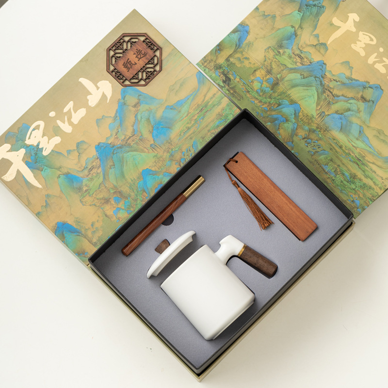 Taza de madera creativa con marcador de escritura de madera de sandalwood marcadores taza de cerámica taza de café taza de agua logotipo tallado