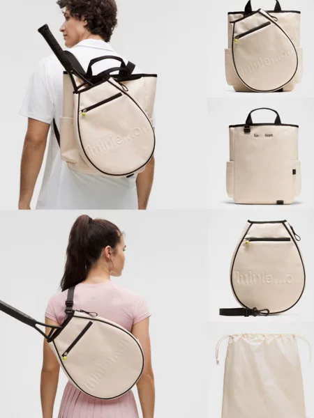 Lulu New Tennis Backpack Pickleball Racket Bag Lulu Tennis Bag Racket Bag19L Three-In-One Bag