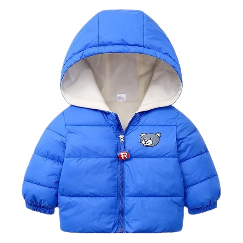 2024 nueva ropa para niños chaqueta de algodón de plumón para niños más chaqueta con capucha de dibujos animados gruesa de terciopelo para bebés niños y niñas ropa de invierno