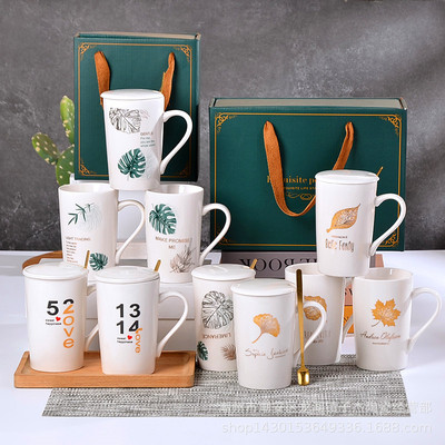 创意情侣对杯礼盒 陶瓷杯定制logo 婚庆会销礼品 马克杯日用百货|ms