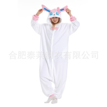 现货跨境卡通连体睡衣宝可梦仙子伊布衣家居服外贸可外穿加厚演出
