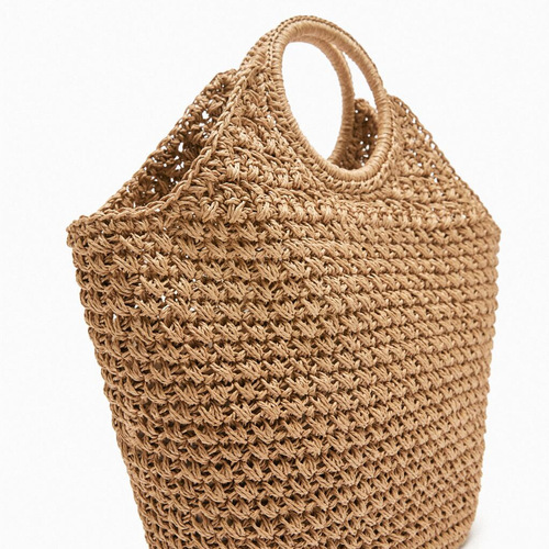 Summer new women's bag simple casual holiday style woven handbag open large capacity beach bag straw bag