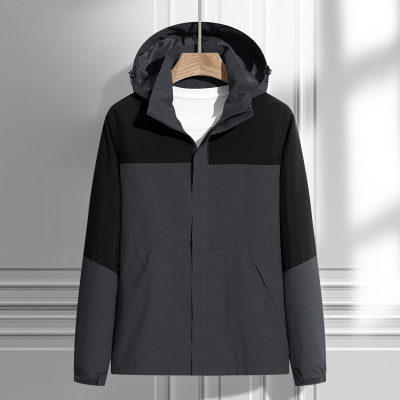 Herenkleding Lente en herfst Nieuwe outdoorjassen voor mannen en vrouwen Koppelsjassen met afneembare capuchon Waterdicht en winddicht Clip_voghion.com